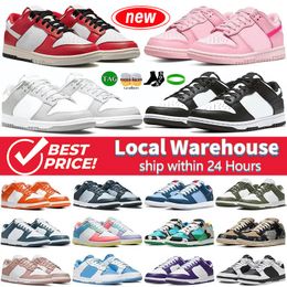 Diseñador de medias de EE. UU. Zapatillas para correr para hombres Mujeres Almacén local Zapatillas bajas Blanco Negro Panda Rose Whisper Cacao Wow Archeo Pink Hombres Mujeres Deporte Entrenadores Tamaño 36-45