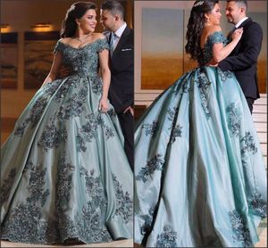 2020 Arabische Dubai Prom Dress Vintage Off The Shoulder Lace Long Pageant Towns A-Line Vestido Feestjurken