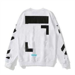 Off White Sudadera con capucha Marca Sudaderas Estilo Moda Suéter Pintado Flecha Cuervo Raya Sudadera con capucha suelta y camisetas para mujer Offs White Hoodie 9795