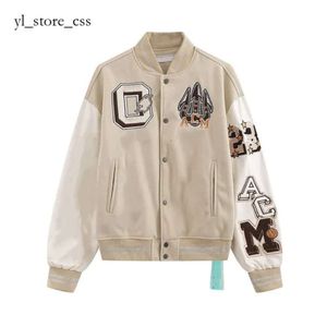 Off White Jacket Chaquetas para hombre Hombres Diseñador para hombre Off White Windbreaker Varsity Vintage Loose Long Baseball Hop Off White Sudadera con capucha 9830