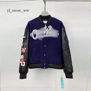 Off White Jacket Varsity Jacket Mens Designer Off White Coupe-Vent Vintage Lâche Longue Baseball Off White Sweat À Capuche Hip Hop Gceo 5203