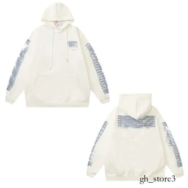 Off White Mens Hoodies Tendance Sweatshirts Ins Offwhite Paris Designer À Capuche Noir Off White Femmes Style Styliste Alphabet Rainbow Print Off Withe Sweat À Capuche 293