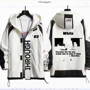 OFF WHITE Ow03 ster dubbele pijl letter kleding jas met capuchon voor mannen en vrouwen Jl 899