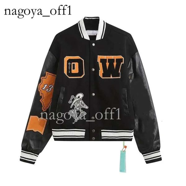 Off White Varsity Jacket Vestes pour hommes Offs Hommes Designer de coupe-vent Vintage Lâche Longue Baseball Hip Hop Gceo 311 968