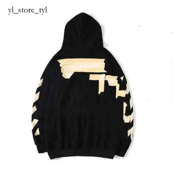 Off Whitehoodie Designer Offend Sweatshirts Pull peint blanc cassé X Arrow Crow Stripe Sweat à capuche ample et T-shirts pour femmes OFF W Hot Office 5363