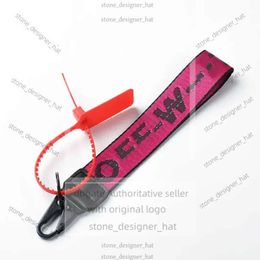 Off Withe Chaussures Key Chain Luxury Keychain Key Chain Transparent Rubber Jelly Lettre imprime