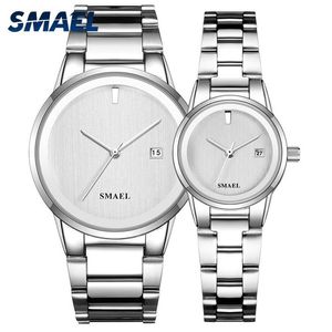 Oferta Set Pareja LUJO Clásico relojes de acero inoxidable espléndido caballero dama 9004 reloj de moda impermeable set341w