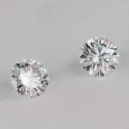 Offrez le certificat Test positif IJ couleur ronde brillant coupe 1ct 6 5mm VVS clarté laboratoire cultivé diamant Moissanite pour boucle d'oreille 1312J