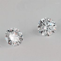 Offrez le certificat Test positif IJ couleur ronde brillant coupe 1ct 6 5mm VVS clarté laboratoire cultivé diamant Moissanite pour boucle d'oreille 1278s