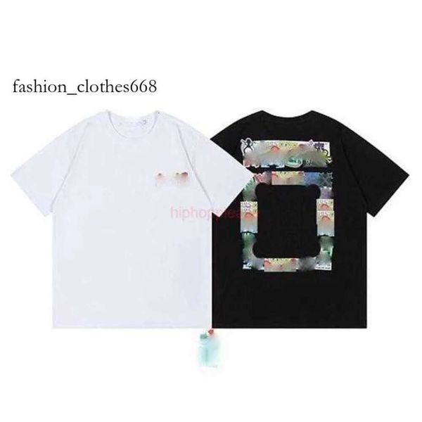 Offes Designer S Clothing Mens and Women Loose Tees Tops Man Oc Casual Street Graffiti Shirt Sweatshirt Men's T-shirts White White European Taille