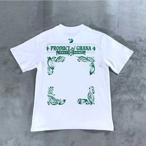 Offes Camiseta de manga corta de algodón de moda Camiseta superior para hombre Camiseta con estampado de hojas verdes Camisetas casuales con estampado en la espalda Tamaño de la UE