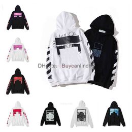 OFFes Heren Hoodies Sweatshirts 2023Herfst Merk Hoodie Verguld Plastic en Dames Paar Witte T-shirts Witte tops