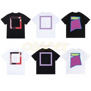 Offes Men Womens Summer Nouveau T-shirt Fashion Mens Geometric Printing Shirts Unisexe Casual Short Sleeve Tops SIZE S-XL