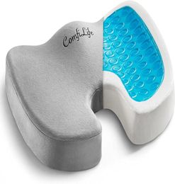 Chaise de bureau voiture Gel amélioré coussin de siège antidérapant orthopédique Gel mousse à mémoire de forme Coccyx coussin pour coccyx sciatique dos Pai7347088