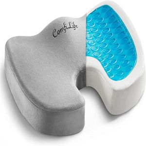 Cojín de asiento mejorado de Gel para silla de oficina, cojín de coxis de espuma viscoelástica de Gel ortopédico antideslizante para la espalda de la ciática del coxis Pai252h