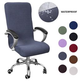 Funda para silla de asiento de escritorio giratoria antisuciedad para ordenador de oficina, fundas elásticas impermeables para sillas, fundas extraíbles SML 240108
