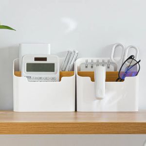 Boîte de rangement de bureau, support organisateur de télécommande, boîtes de tri de désordre de bureau en plastique multifonctionnel, fournitures de salon scolaire ZZ