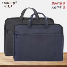 Sac de documents de bureau, toile d'information portable, mallette étanche à fermeture éclair A4 pour réunion 240313