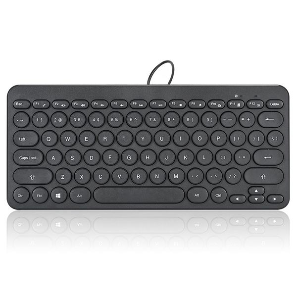 Clavier de bureau petites pièces rondes rétro mince et Portable clavier filaire USB universel en gros