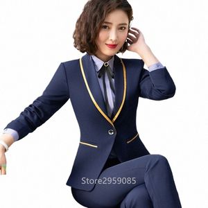 Office Lady Costumes formels Femmes Busin Work Wear 2021 Nouveaux vêtements Uniformes Pantalons Femme Automne Hiver Élégant Blazer Ensembles n0FJ #