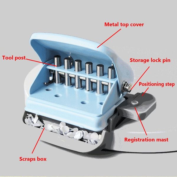 Office Mannual Scrapbooking Planner Diary Binding Loose Leaf Bind Puncher Paper Cutter Machine 6 trous