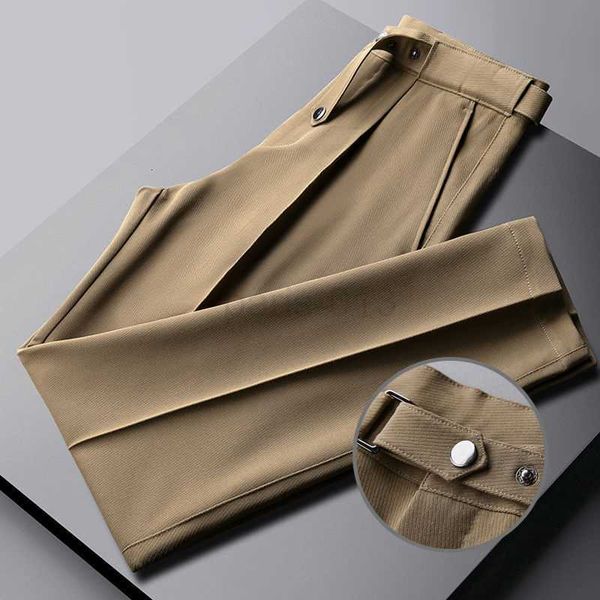 Pantalon de bureau couleur unie robe pantalon Erkek Pantolon droit confortable pantalon hommes Gentleman luxe pantalon britannique coréen hommes pantalon