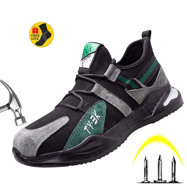Chaussures de sécurité de bureau pour hommes et femmes, avec bout en acier, Anti-écrasement, légères, chaussures de travail Anti-perforation