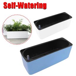 Escritório auto rega planta vaso de flores com indicador nível água jardim varanda bonsai plantio plantador decorações 231228