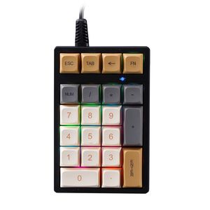 Office Shortcut Mini-toetsenbord met 21 toetsen met RGB-achtergrondverlichting Groene as ABS/PBT Keycap USB Bedraad Draagbaar Klein mechanisch numeriek toetsenblok voor computer Laptop Tablet