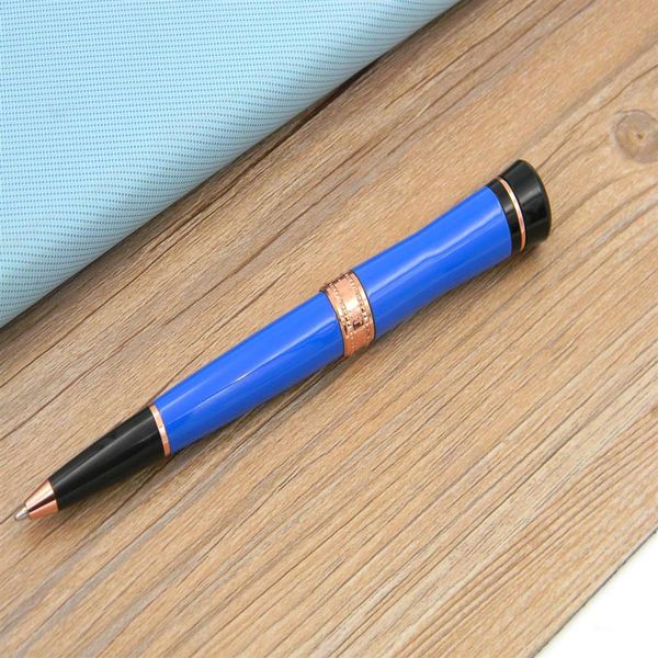 Bureau standard fournitures d'écriture affaires ROSE doré bleu écrivain Bonnar métal cadeau stylo à bille PEN258O