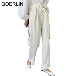Pantalon de costume de bureau drapes classiques hauts et jambes larges femmes spring coréen lâche plus taille pantalon chic femelle 210601