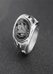 Officiers United States Marine Corps USMC Ring US Navy USN Military Army Anchor Firefighter Men's Ring en acier inoxydable Jewelry5638654