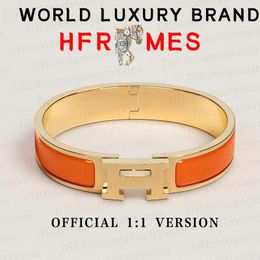 Officiële 1: 1 versie, luxe designer armband H armbandbrief Gold Bracelet vrouwelijke armband mannelijk 17/19 maat Geschikt voor herenmode -sieraden met geschenkdoos