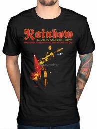 Rainbow officiel live inharajuku Streetwear Shirt Ment Shirt English Rock Rock Ritchie Blackmore