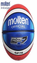 Taille officielle standard7 Molten GP76 PU Cuir Pu Intérieur Balle de basket en plein air Équipement d'entraînement de balle avec cadeau d'épingle à balle net Bag2109167