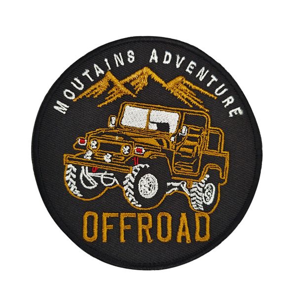 Patch brodé de l'aventu à l'extrême hors route explore les badges du monde accessoires Cafe Race Hook Loop Applique Emblem