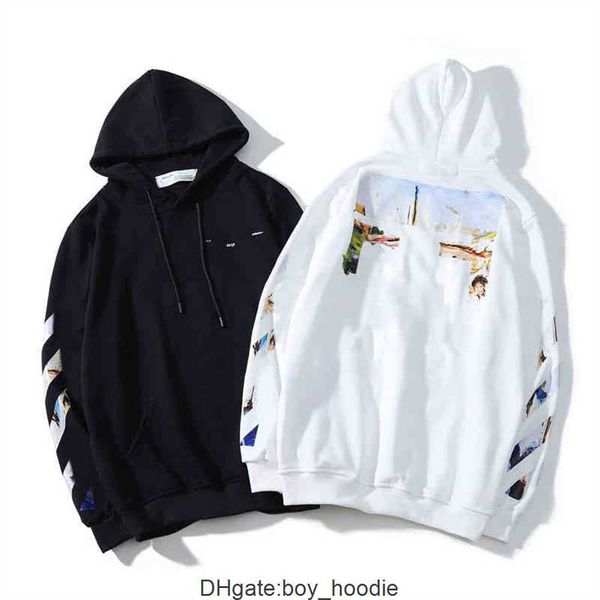 Offs 2023 Mens Streetwears Hoodies Womens Hooded Fashion Man Pullover Winter Hoodies Loose Designers Clothing high1 quality Street Print White Hoodys L3F9