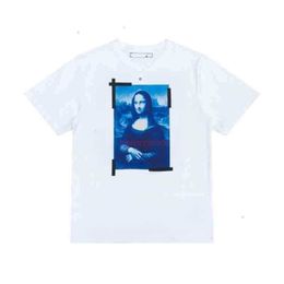 OFFs Heren T-shirts Ontwerper t Merk Tees Heren Luxe T-shirt Religieus Olieverfschilderij Brief Terug Pijl T-shirts voor Kleding Losse Katoenen Vrouwen