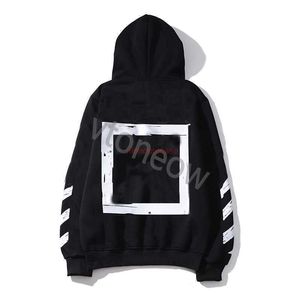 OFFs Heren Hoodies Mode Klassiek HighQuality Designer Vrouwen Sweatshirts Gedrukt Casual Losse Hooded Fleece Trui Kleding High Street Katoen Kleden witte tops