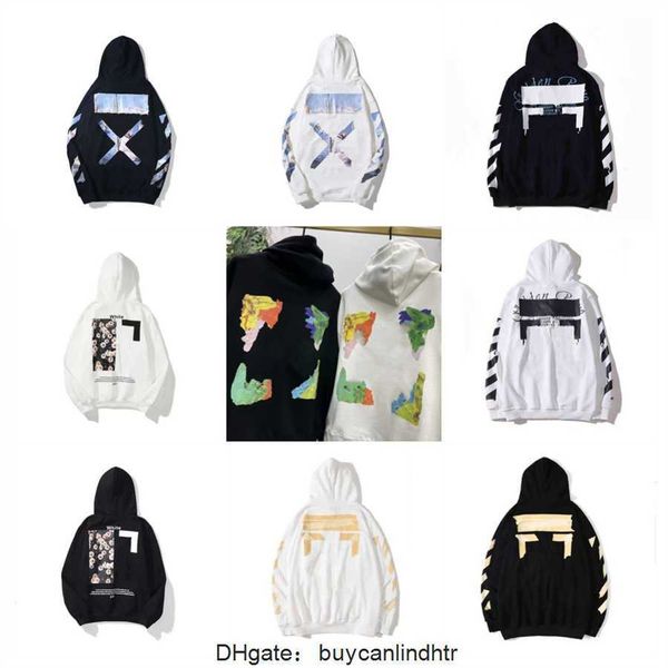 Offs Style Sweat à capuche Noir et Blanc Designer Hommes Mode Sweats à capuche Finger Print Ow Marque Sweat à capuche Oversize Femmes Designers Whitees QDDK