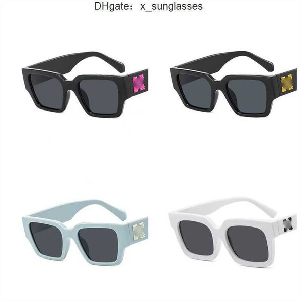 Offs White Fashion Cadres Lunettes de soleil Marque Hommes Femmes Sunglass Arrow X Frame Lunettes Tendance Hip Hop Square Sunglasse Sports Voyage Sun N3GC