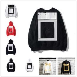 Offs Witte Herensweatshirts Fleece Dames Heren Hoodies Lente Winter Pullover Sweatshirt Hip Hop Heren Streetwear Letter Hoodie Man S Ontwerpers met capuchon