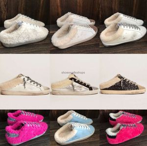 Goldenss Gooses Italië Designer Sneaker Super star Sabot Dames bontpantoffels Casual schoenen Pailletten Klassiek Wit Do-Old Dirty Star Sneakers Australië Winterwollen schoenen