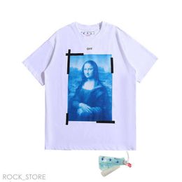 Offs Withe T-Shirts pour hommes marque Xia Chao Mona Lisa peinture à l'huile flèche à manches courtes hommes et femmes décontracté grand T-Shirt ample 55