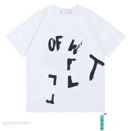 Offs Withe Heren Designer T-shirt Heren Shirts Voor Mannen Designer Korte Mouw Ademend Katoen Wit Zwart Shirt Mode Letter Bedrukt T-shirt Tops 419