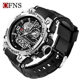 OFNS Luxus G Stil Männer Digitale Uhr Militär Sport Uhren Dual Display Wasserdichte Elektronische Armbanduhr Relogio Masculino 240112