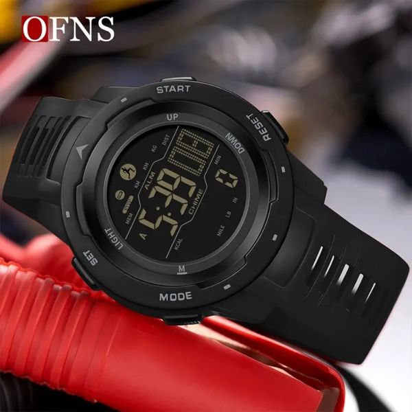 OFNS Top Brand Men relojes CALORES DE PEDOMÍamos deportivos 50m LED Digital Watch Digital Wallwatch Relogio Masculino