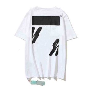 OFS Luxe T-shirt Off Heren Trendy St High Street Dames en Graffiti Vierkant Pijl Korte mouw Los Europees Oversize LTJW