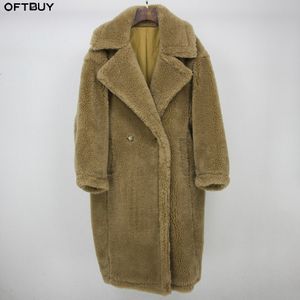 OFTBUY réel manteau de fourrure veste d'hiver femmes longue Parka laine naturelle fourrure vêtements d'extérieur surdimensionné épais chaud Streetwear tout neuf
