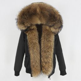 OFTBUY Nieuwe Bomber Waterdichte Parka Winterjas Vrouwen Natuurlijke Echte Wasbeer Bont Kapjas Afneembare Dikke Warme Bovenkleding